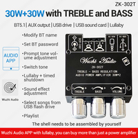 WUZHI-Haut-parleur audio stéréo stéréo, haut-parleur, amplificateur de puissance, module de carte, 2.0 canaux, entrée AUX USB, 30W + 30W