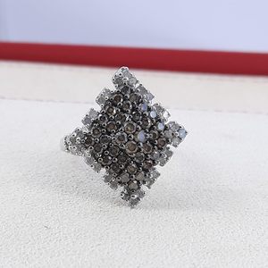 แหวนเพชรธรรมชาติทรงกลมสีขาวและสีน้ำตาล Jewelspaark ตัวเรือนเงินแท้ 925 สำหรับผู้หญิง - Product Image 4