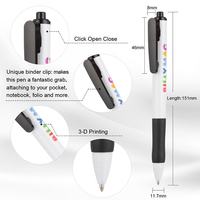 Aihao Unique Binder Clip 3-D Imprimé Bleu Stylo Recharge Cher Mignon Stylos À Bille En Plastique Durable Fabricant Direct