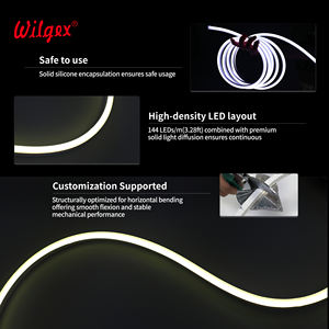 Bande lumineuse <span class=keywords><strong>LED</strong></span> flexible en silicone néon 10x10mm 3D, à faible chaleur, sûre pour les matériaux artistiques et les tissus thermosensibles - Product Image 4