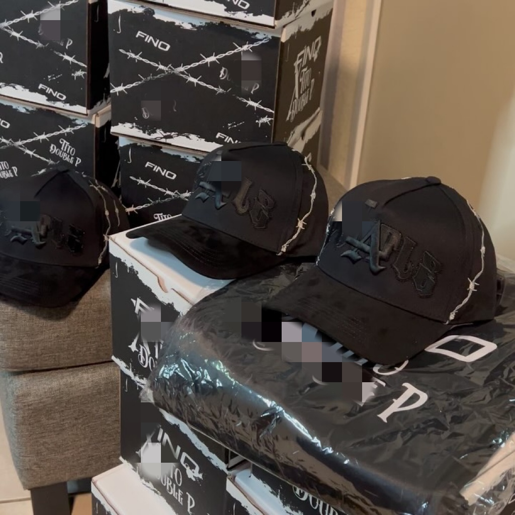 Old English Michoacan Embroidered Trucker Mesh Cap - White On Black, Adjustable Snapback, Flat Bill - View #5