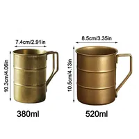 Tasse à eau rétro portable en acier inoxydable 350/500 ml, tasse à café, chopes à bière pour le camping en plein air et les pique-niques