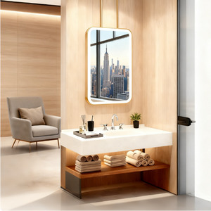 <span class=keywords><strong>Specchio</strong></span> quadrato con <span class=keywords><strong>specchio</strong></span> da bagno sospeso per il trucco con <span class=keywords><strong>specchio</strong></span> Smart Touch - Product Image 4