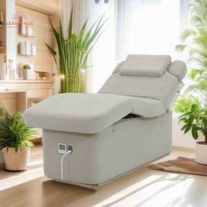 Lit de beauté électrique de luxe moderne 2026 avec dossier inclinable réglable et rangement en bois pour hôtels et centres de bien-être - Product Image 4
