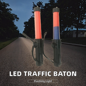 Bastone di Segnalazione per la Sicurezza Stradale in PVC Ricaricabile ed <span class=keywords><strong>Estensibile</strong></span> con Luce LED Lampeggiante, Superficie Riflettente, Protezione IP68 - Product Image 1