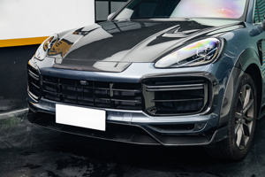 Pour Porsche Cayenne 2018 2019 2020 2021 <span class=keywords><strong>2022</strong></span> 2023 9Y0.1 Capot en <span class=keywords><strong>fibre</strong></span> de carbone de style MSY amélioré et panneau décoratif avant du capot - Product Image 4