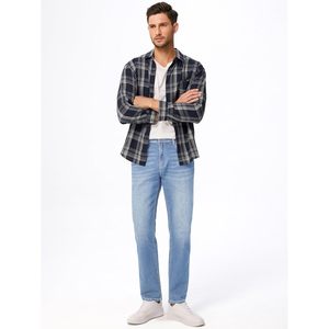 Pantalones Vaqueros Elásticos para Hombre FOXA, Corte Regular, Pierna Recta, Casuales, de Mezclilla, Peso Medio, Tejido de Algodón Transpirable - Product Image 3