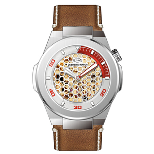 Miyota-Reloj de pulsera mecánico de acero inoxidable para hombre, con 21 joyas, movimiento automático, correa de cuero genuino - Product Image 1