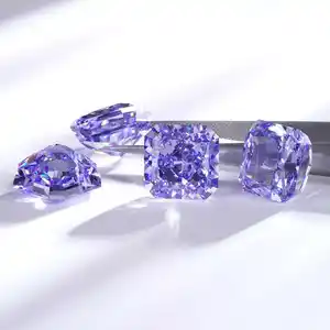 Wholesale Synthetic Violet Color Cubic Zirconia Stone Loose Square Cut Zirconia Jewelry Stones