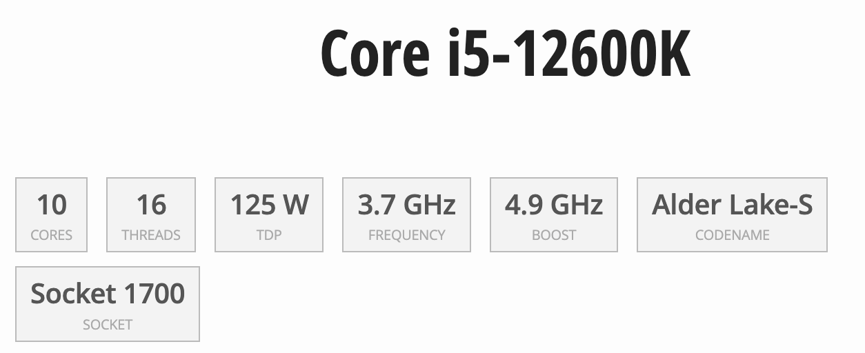 I5-12600K [Garantie neuve en boîte 3 ans]