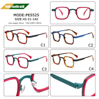 PES523 Nouvelles lunettes optiques rectangulaires populaires de style rétro en acétate transparent noir écaille de tortue
