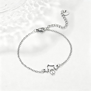<span class=keywords><strong>Bracelet</strong></span> chaîne ajustable unisexe en acier inoxydable plaqué or 18 carats avec pendentif personnalisé tendance pour <span class=keywords><strong>fille</strong></span>, bijoux de mode hip-hop - Product Image 2