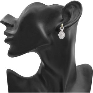 Boucles d'oreilles pendantes Ornaatis en diamant, 1,44 carats au total, taille ronde, blanc naturel, couleur H-I, clarté I3, argent sterling 925, pour femme, usage quotidien - Product Image 3