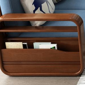 Muebles de Salón de Diseño Sencillo, Sofá Esquinero de Madera Maciza de 6 Plazas con Tela Azul Oscuro de Alta Calidad - Product Image 2