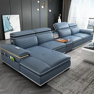 Угловой диван из натуральной кожи, белый винтажный диван цвета хаки из мягкой натуральной кожи, на 5 мест