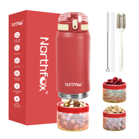 Bouteille d'eau 2 en 1 avec couvercle à paille 18 oz, bouteilles d'eau en acier inoxydable 304 isolées sous vide pour enfants, bouteille d'eau chaude et froide