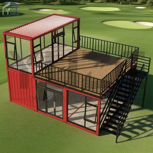 Structure en acier moderne personnalisée Maison conteneur modulaire de 2 étages avec terrasse pour la vie en plein air - Product Image 1