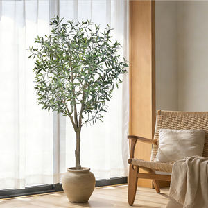 Arbre d'olivier artificiel d'usine, vente en gros, arbre d'olivier en plastique écologique noir pour décoration intérieure avec un aspect naturel - Product Image 3