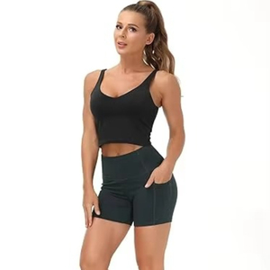 กางเกงขาสั้นเอวสูงสำหรับ<span class=keywords><strong>ผู้หญิง</strong></span>กางเกงขาสั้นสำหรับใส่วิ่งออกกำลังกายฟิตเนสควบคุม - Product Image 6