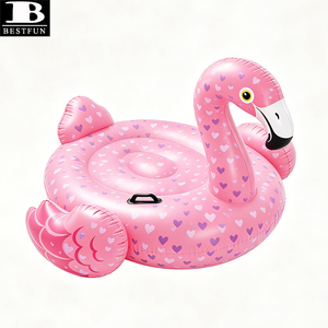 Flotteur gonflable géant flamant rose robuste, île flottante à chevaucher, matelas aquatique pour fête estivale à la plage - Product Image 6