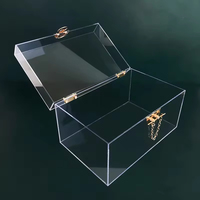 Boîte de rangement en acrylique transparente de grande taille, de qualité supérieure, avec serrure dorée, pour l'organisation et la présentation de bijoux – Vente chaude