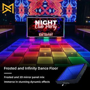 Pista da Ballo in Vetro Temperato Trasparente Meto con Luci LED Sottostanti per Matrimoni, Eventi, Feste, Discoteche e Palcoscenici - Product Image 1