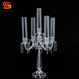 SMOOTH Wholesale Wedding Events <b>Table</b> Decoration Centerpiece Gold Metal Candle Holder With Crystal - Product Image 4