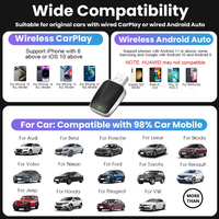 Adaptador Inalámbrico Carplay Dongle Android Auto 2025 Nuevo Mini 2 en 1 para Apple para Autos con Cableado AA CP Wifi Plug & Play