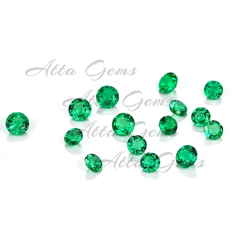 Hydrothermal Round Brilliant Cut 6mm Colombian Synthetic Emerald Gem