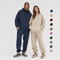 Ensemble de survêtement unisexe en molleton épais 345 GSM pour couple, comprenant un sweat à capuche et un pantalon de jogging, style streetwear, pour l'hiver, fournisseur en gros