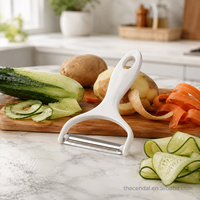 PP RVS Handmatige Groenteschiller Brede Mond 420 Gezaagd Lemmet Ergonomische Handgreep Ophanggat Lichtgewicht Fruit