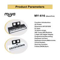 MY MUSIC MY-616 Portable Musical Instruments Electronic Keyboard 61 Keys Digital Piano Electric Organ for Beginner
