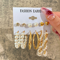 Boucles d'Oreilles Créoles « Huggie » en Métal Doré Tendance Personnalisables pour Femmes, Serties de Perles Ronds, Bijoux de Mode
