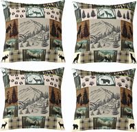 Housse de coussin en forme d'ours, douce et rustique, housse de coussin en forme de cerf, décoration de cabane, housse de coussin en forme de loup, décoration de ferme, élan, intérieur et extérieur