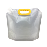 Poche à boisson pliable en plastique transparent de 5 L avec bec verseur, emballage pour eau, boissons, vin, bière, jus, sac de stockage de liquides pour l'extérieur