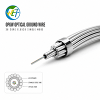 Kabel Tanah Optik OPGW 36 Inti G.652D Single Mode Berlapis Aluminium dan Baja untuk Pemasangan di Udara IEC 60794-4-10