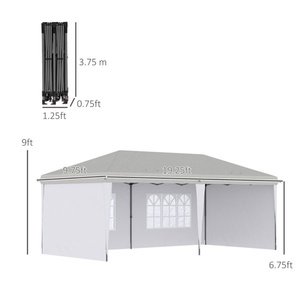 Carpa de fiesta blanca desplegable de 10' x 20' con 4 paredes laterales de tela Oxford de PVC, de apertura rápida, para bodas y eventos. - Product Image 4