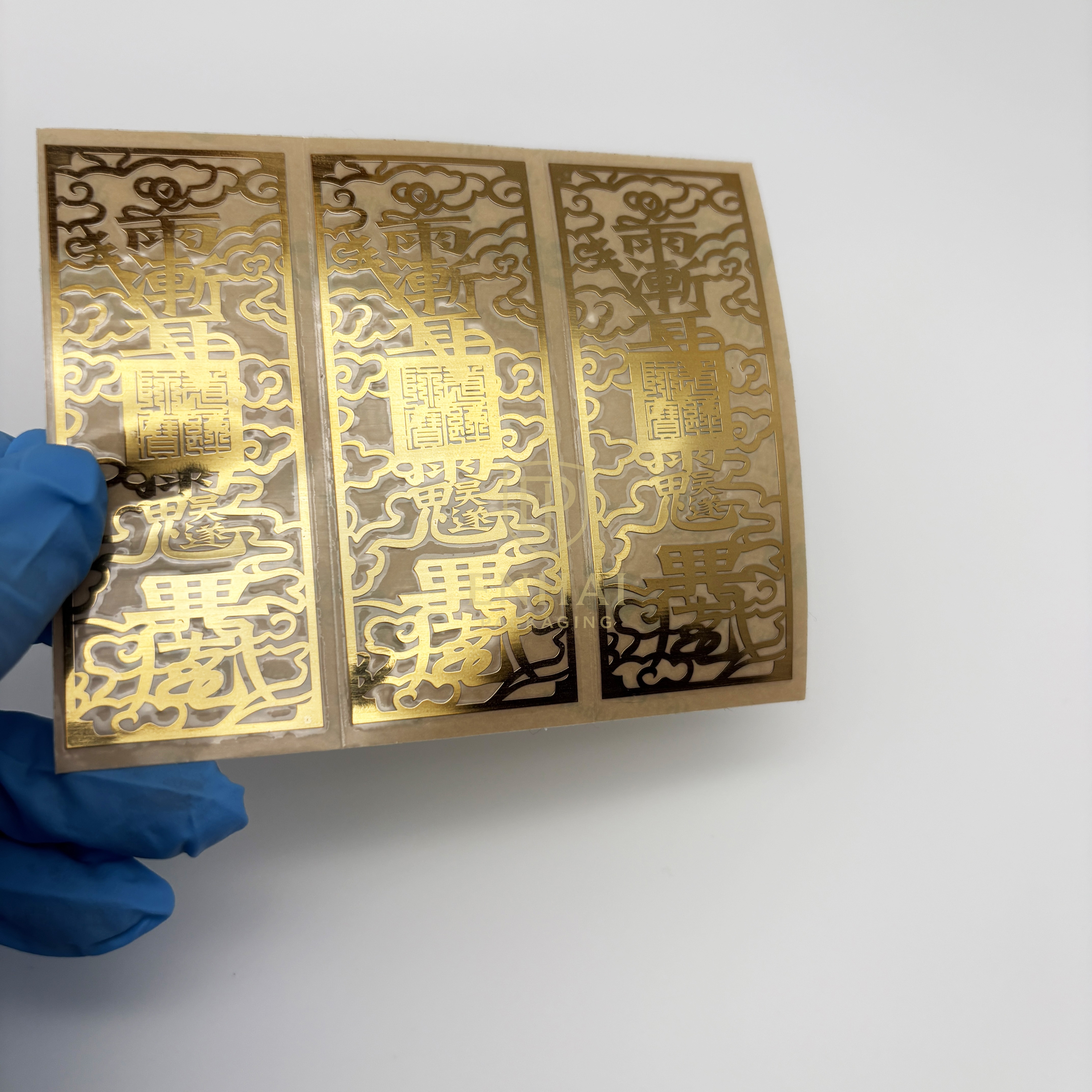 Laser-Cut Metal Labels 0.1mm-Waterproof Oil-Proof Heat Resistant up to 120C Cosmetic Box Transfer Custom Shape Available