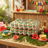 Barquettes jetables en RPET de qualité alimentaire, 24 unités, avec couvercle, pour emballage sous vide de cupcakes et bonbons