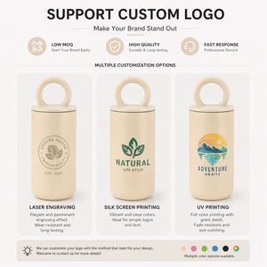 Custom Logo 500ml Minimalist Stainless Steel Vacuum Bottle 17oz Nordic Style Insulated Tumbler with Ring Handle - Product Image 5