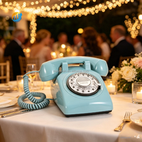 Téléphone filaire vintage style antique pour enregistrement audio, livre d'or sonore pour mariages et fêtes, personnalisable