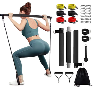 Kit de barre de Pilates avec bande de résistance, bande de résistance portable et barre Resime de mise en forme du corps à <span class=keywords><strong>3</strong></span> sections - Product Image 1