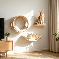 Étagères murales pour chat de qualité supérieure, perchoir en bois massif, lit pour chat, structure d'escalade pour salon