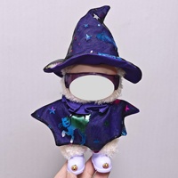 Tenue d'Halloween de haute qualité chapeau de magicien jupe Cape Costume vêtements pour Labubu (pas de poupée)