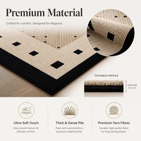 Vintage Style Area Rug Wipeable Easy Clean Stain Resistant Carpet Custom Living Room Non-slip Wear-resistant Waterproof OEM Rugs