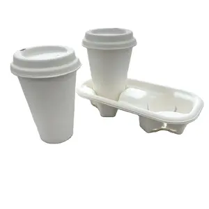 Porte-gobelet à café chaud moulé en pâte à recycler de marque personnalisée pour boisson froide Tray d'emballage
