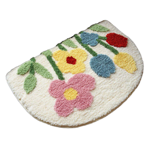 Tapis de bain ovale épais en mousse à mémoire de forme écologique moderne personnalisable, antidérapant, petit motif de puzzle, tapis brodé pour chambre à coucher - Product Image 4