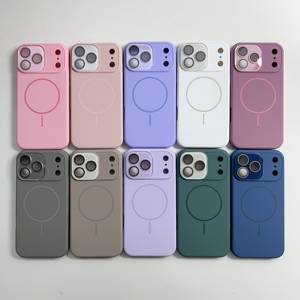 Cover per Telefono in Silicone Liquido di Alta Qualità, Sensazione Pelle, Colore Puro, Sottile, con Cornice Magnetica in <span class=keywords><strong>Vetro</strong></span> per <span class=keywords><strong>iPhone</strong></span> 17 16 Pro Max 17Air - Product Image 2