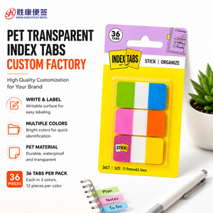 Waterproof PET Transparent Index Tabs Colorful Sticky Flags Writable Self‑Adhesive Page Markers for Office School Document Sort - Product Image 1