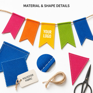 Drapeaux triangulaires personnalisés avec logo imprimé, fanions en forme d'aileron d'hirondelle pour la publicité extérieure, les fêtes et la décoration de festivals - Product Image 3